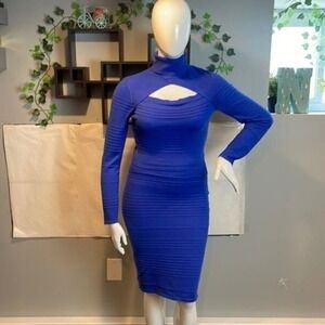 Derek Heart 2 Piece set Royal Blue-Cropped Top/high Waist‎ size Large